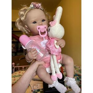 18 inch Realistic Cute Reborn Infant Baby Doll Silicone Full Body Girl